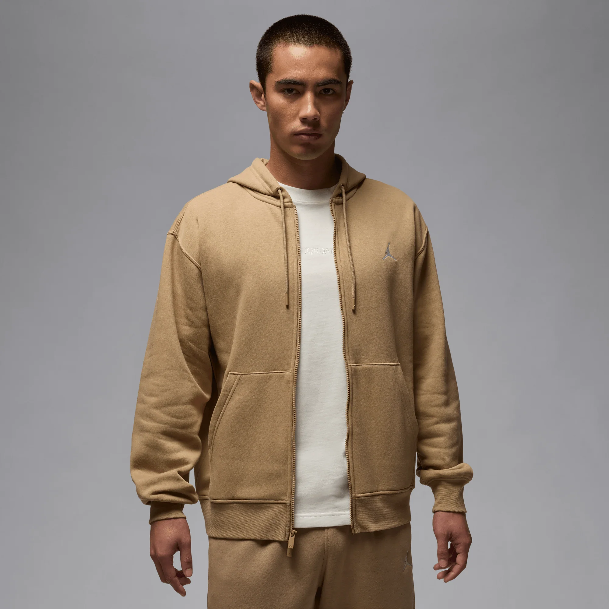 Jordan Brooklyn Fleece Men's Full-zip Hoodie Desert Camo/White