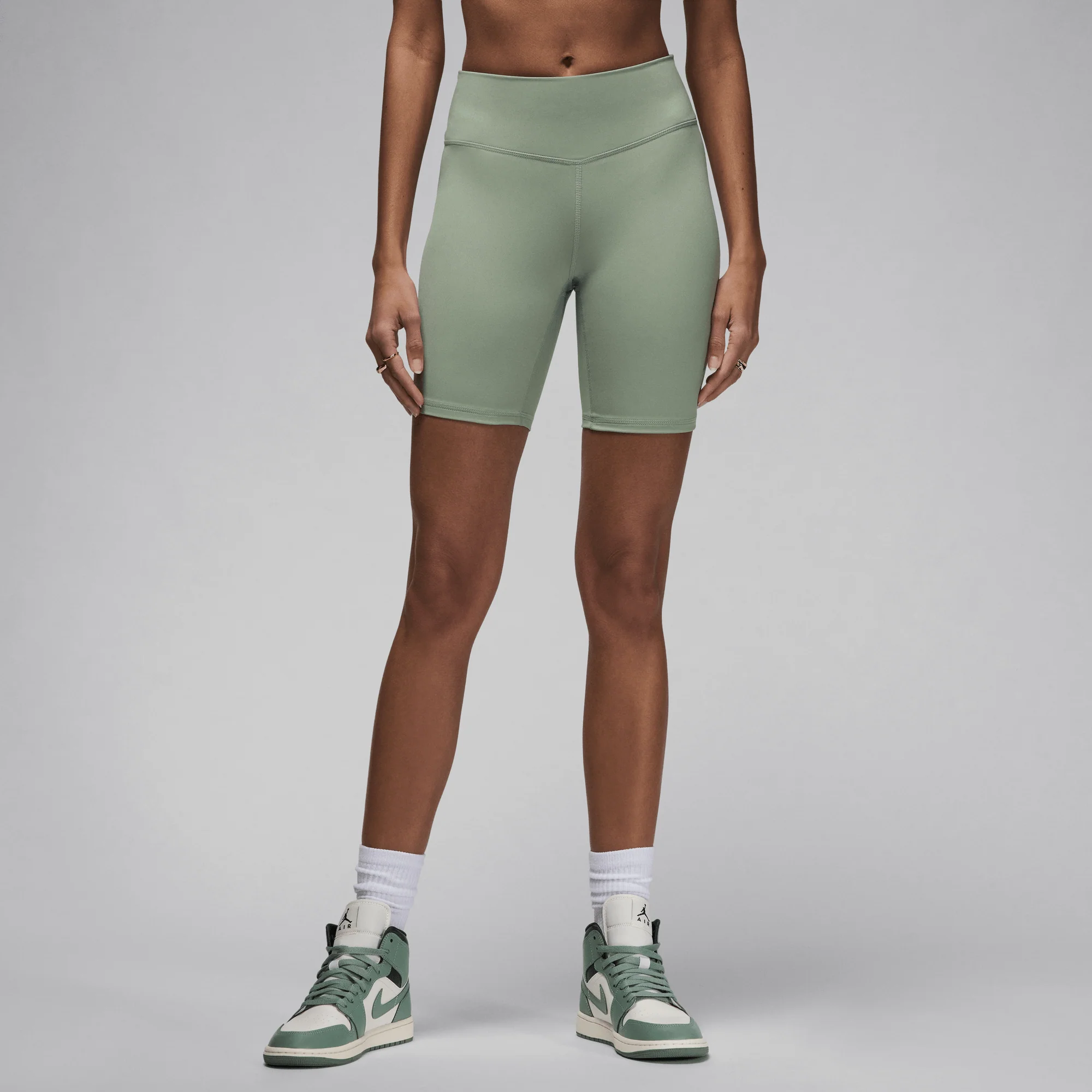 Jordan Sport Women's High-Waisted 7" Bike Shorts Jade Smoke/White