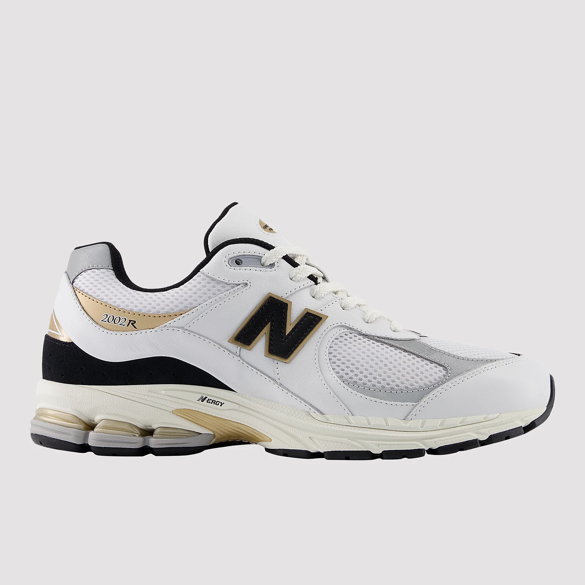 New Balance 2002R White Black Gold Metallic