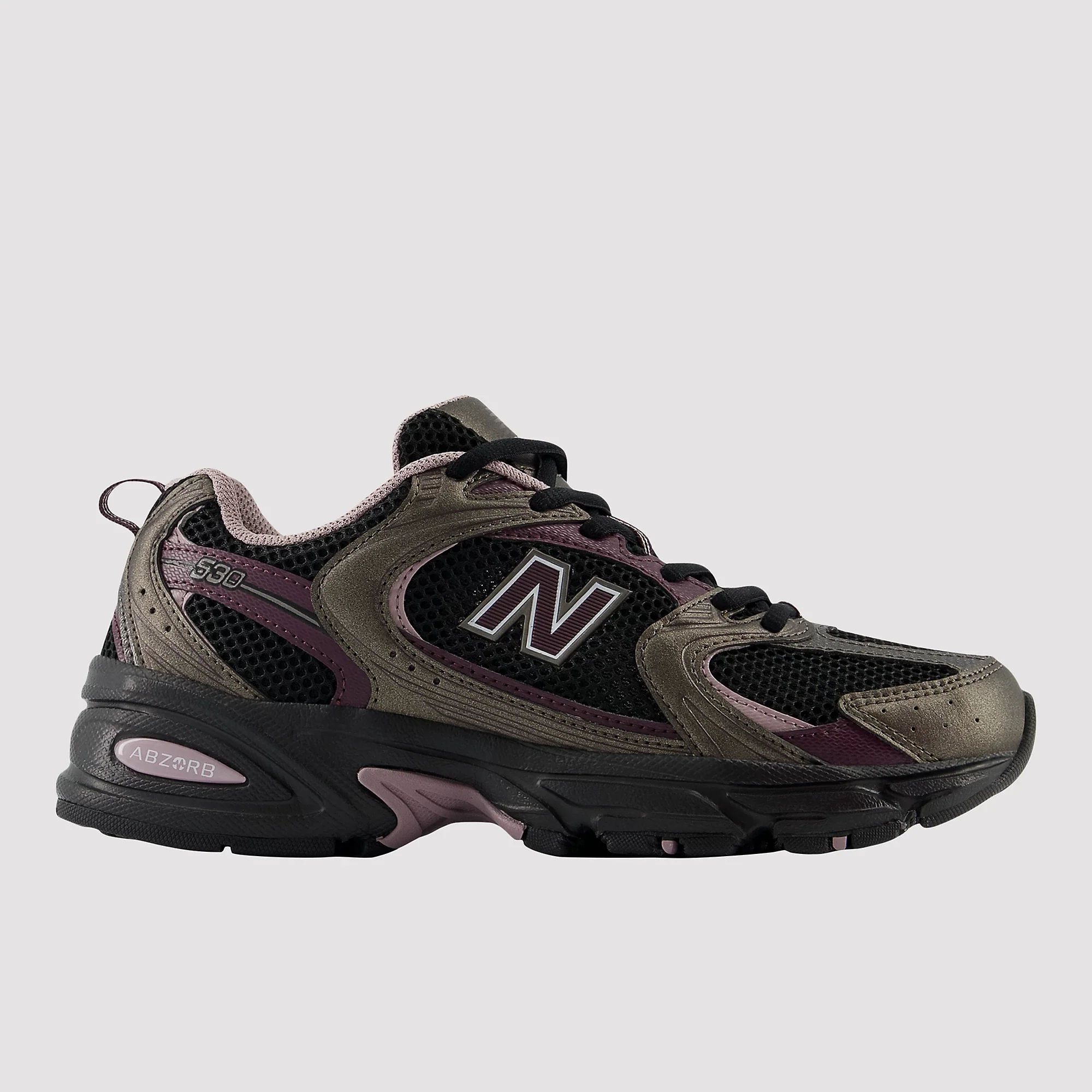 New Balance 530 Black Metallic Plum Brown