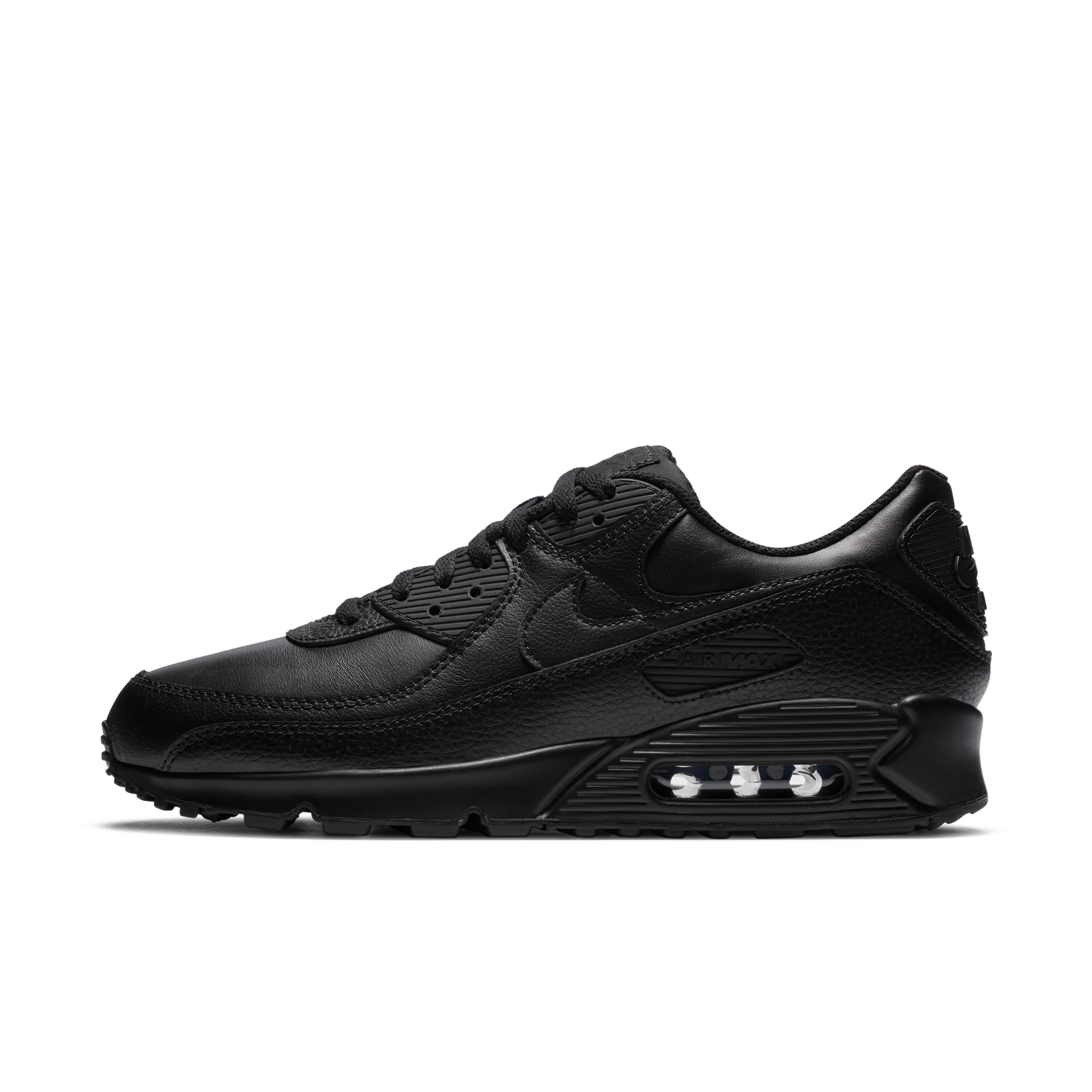 Nike Air Max 90 Leather Triple Black - Image 5
