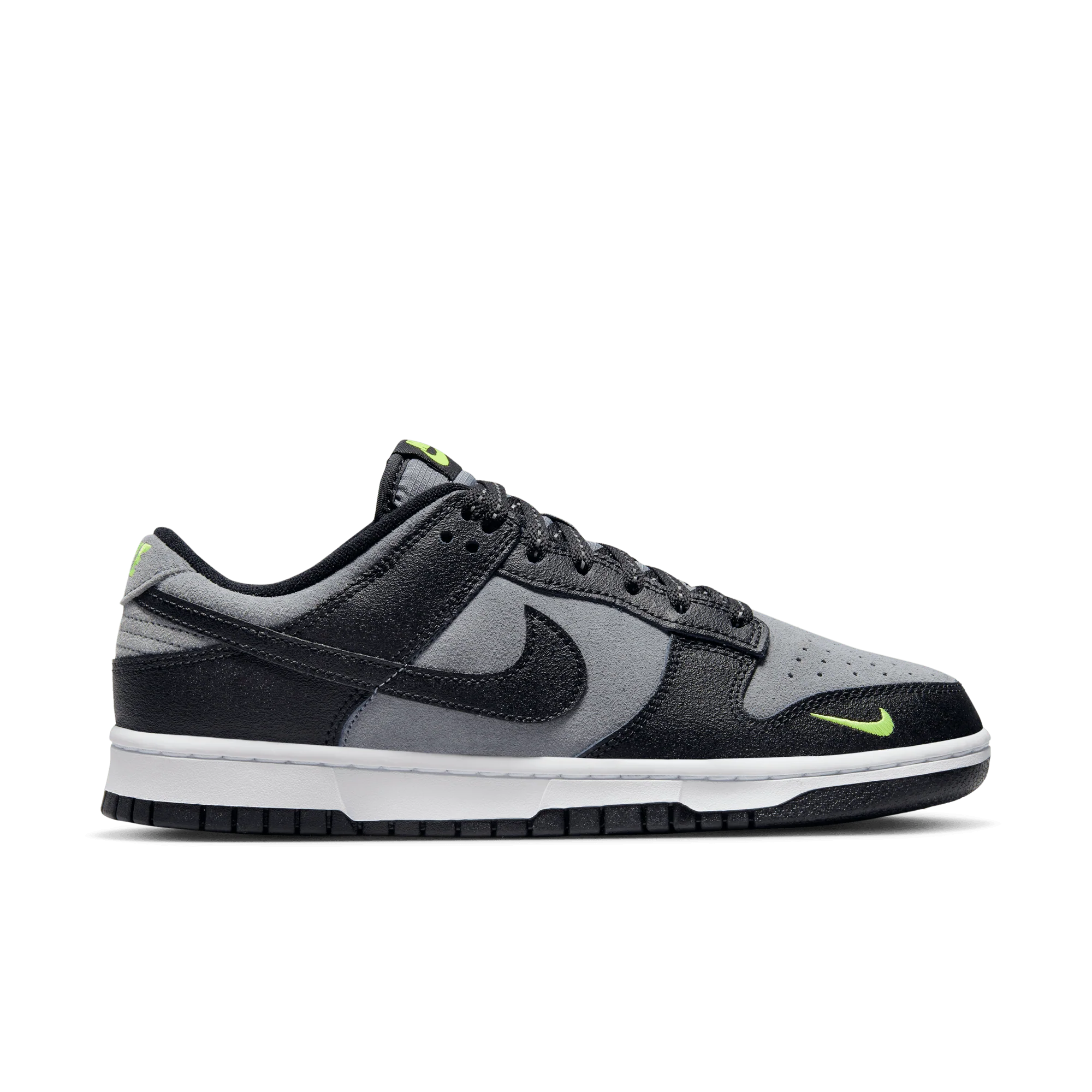 Nike Dunk Low Black Cool Grey Volt Mini Swoosh